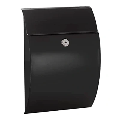 Image of ARREGUI Galan E5964 Steel Exterior Mailbox Size S (DIN A5) Small Wall Easy to Install Black