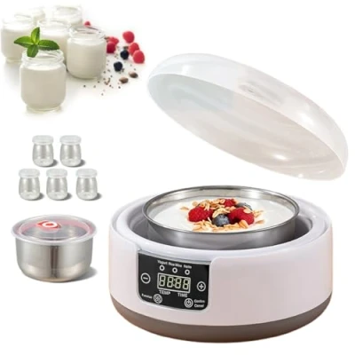 Image of Probiotic Yogurt Maker, 1.2L Fully Automatic Maker Machine, with Temperature &amp; Time Control, Multifunctional for Homemade Greek, Vegan (Machine Only)