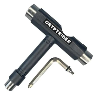 Image of CRYPTRIDER All in One Skate Tool, Multi Function Portable Skateboard T Tool.