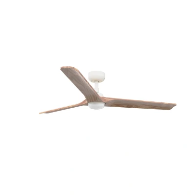 Image of Heywood Large 3 Blade Ceiling Fan Matt White, Pine with Light 2700 4000 6000K Tuya Smart System