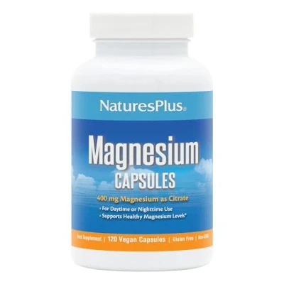Image of NaturesPlus Magnesium Supplement 400mg Active Citrate Energy and Stress Relief for Mind Body Vegan, Gluten Free 120 Capsules (Original)