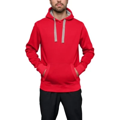 Image of HRM Men&#039;s Unisex Sweatshirt Sports Hoodie, Raspberry, XL
