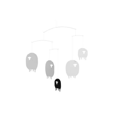 Image of Flensted Mobiles Sheep White and Black Mobile