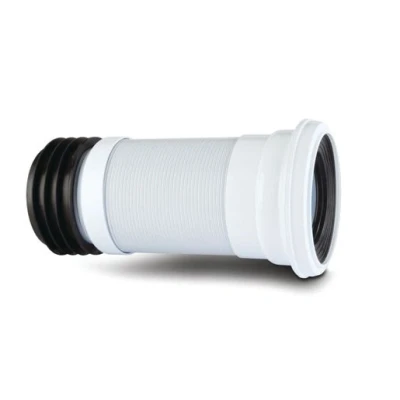 Image of Polypipe Kwickfit Flexible Pan Connector White 110mm Extending 300mm To 600mm Sk57
