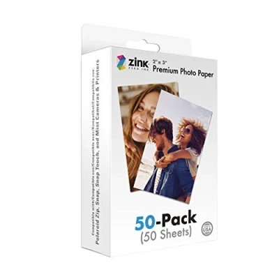 Image of Zink 2 x 3 Premium Photo Paper (50 Pack) Compatible with Polaroid Snap, Snap Touch, Zip and Mint Cameras Printers, ZINKPZ2X350