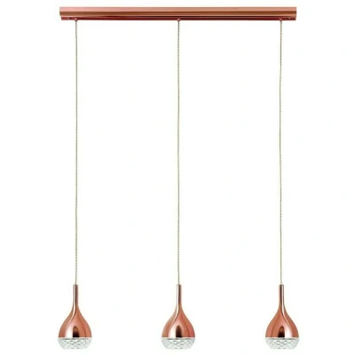 Image of Khalifa Ceiling Pendant 3 Light GU10 Line Copper