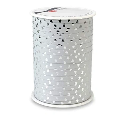 Image of Präsent Cherie Curling Ribbon Silver 100 m Spool 10 mm