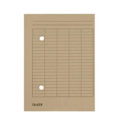 Image of Exacompta Ref 80001571001F FALKEN Circulation Files A4 (210 x 297mm) in Size, 250gsm Recycled Manilla, Grid Printing, 2 Viewing Holes Grey (Pack of 100)