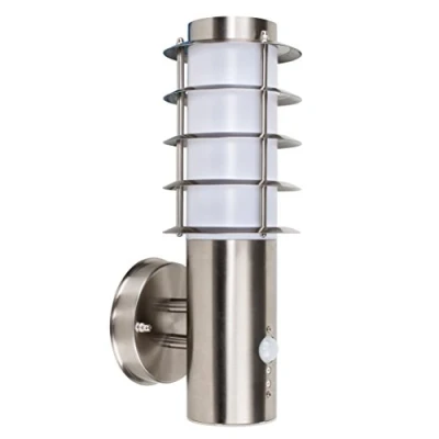 Image of Modern IP44 Outdoor Decorative PIR Sensor Stainless Steel Wall Light Lantern