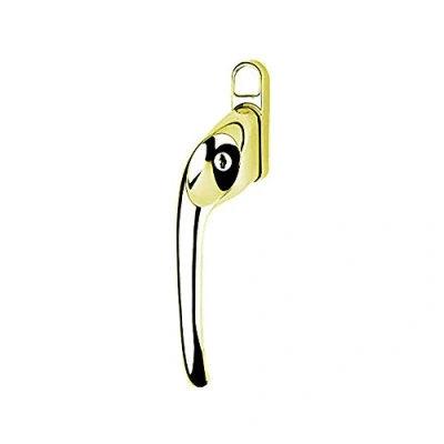 Image of Yale YWHLCK40L PG Offset Window Handle, fits Left Handed windows, 40mm spindle, Lockable, Boxed, suitable for PVCu Polished Gold Finish