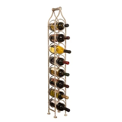 Image of Biscottini wrought iron wine rack water and Bottle holder W12XDP12XH105 Drinks cabinet storage capacity 8 bottles