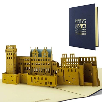 Image of Voucher for travel to Heidelberg, Heidelberg excursion, castle, souvenir, beautiful pop up card A11
