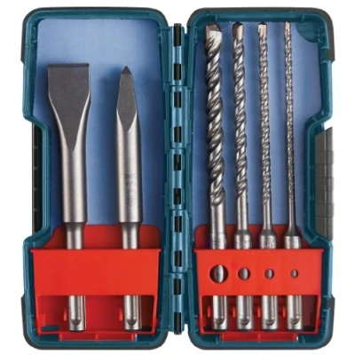Image of BOSCH (Universally Compatible Accessory) HCST006 6 Piece SDS Plus Shank Chisel and Carbide Masonry Trade Set