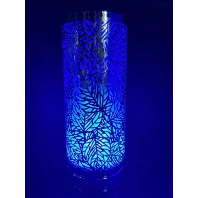 Image of Sifcon Silver Leaf Style LED Oil Burner Lamp, Aluminium