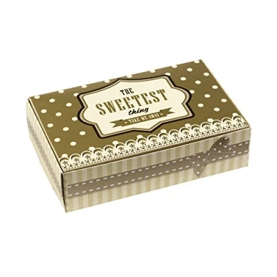 Image of Neviti Vintage Wedding Cake Boxes Ivory/Gold Pack of 10