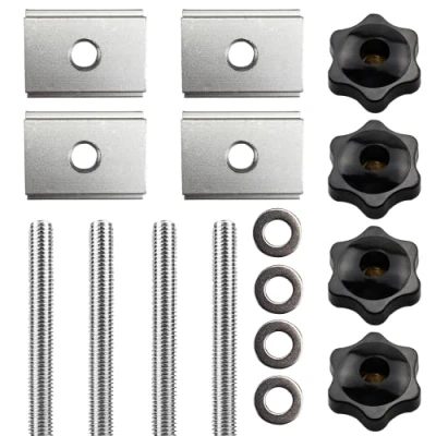 Image of 4 Set/16 Pcs Slot Nut Set, Track Bolts, Sliding M8 Bolts Fastener Set,Track Accessories,With Screw And Plastic Handle For Woodworking Tool Jigs Fixtures