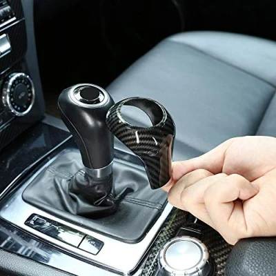 Image of DIYUCAR Carbon Fiber Style ABS Car Gear Shift Head Trim Sticker for Benz C Class W204 E W212 GLK X204 CLS W218 A G