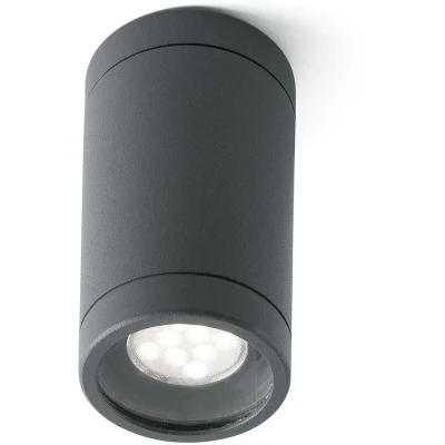 Image of Faro Lighting Olot 1 Light Outdoor Surface Mounted Ceiling Dark Grey IP44, GU10