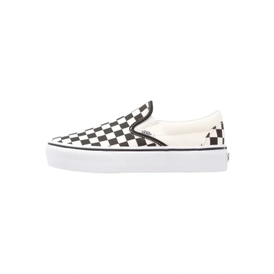 Image of Vans Classic Slipon Platform Trainers black/white, Women&#039;s, Size: 4.5, Black/white Textile