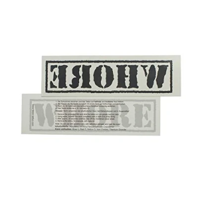 Image of 1 x Big Stemp Whore Tattoo Lettering in Black Sexy Kinky (1)