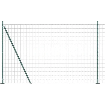 Image of vidaXL Euro Fence with 7 Flanged Posts 1.5x10 m Galvanised Steel