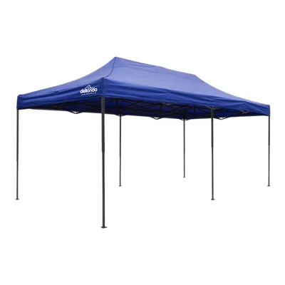 Image of Dellonda Premium 3x6m Pop Up Gazebo Water Resistant Carry Bag Stakes Weight Bags Blue Canopy