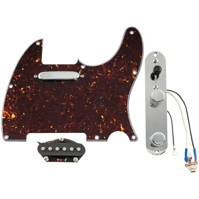 Image of Musiclily Pro Pre wired Standard Tele Pickguard and Loaded Control Plate with Artec Pickups Alnico 5 Magnet for TL Style Electric Guitar, 4ply Tortoise Shell