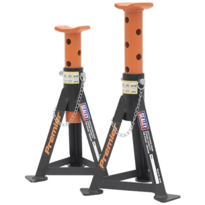 Image of Sealey Premier Axle Stands (Pair) 3 Tonne Capacity per Stand Orange