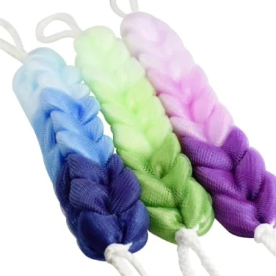 Image of ROSENICE 3pcs Bath Shower Mesh Puff Sponge Back Scrubber Exfoliating Loofah (Random Color)