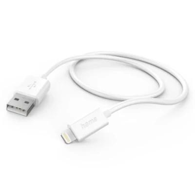 Image of Hama USB A Lightning Charger Cable 1 Metre White