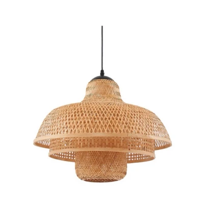 Image of Lucande pendant light Rasmina, bamboo, Ø 50 cm, 1 bulb