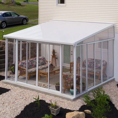 Image of 12&#039; x 14&#039; Palram Canopia San Remo White Lean To Conservatory (3.80m 4.35m)
