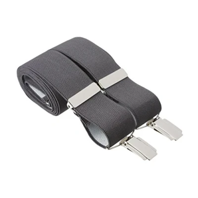 Image of Quality Mens Dark Grey Trouser Braces Suspenders Plain 35mm Wide Adjustable Strong Silver Clips Extra Long Size XL XXL 2XL Available Trousers for Men Womens (XXL 52 Inches Long, Grey)