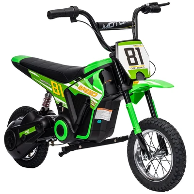 Image of AIYAPLAY 24V Battery Powered Ride On Motorcycle with Rear Suspension, Green