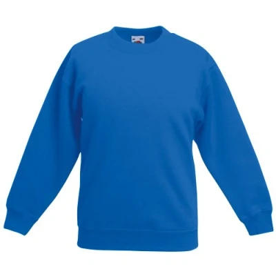 Image of Fruit of the Loom Set in Sleeve Sweatshirt Boys (3 4 Years) (Royal Blue)