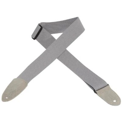 Image of Levy&#039;s 2 inch Cotton with Leather Ends Grey