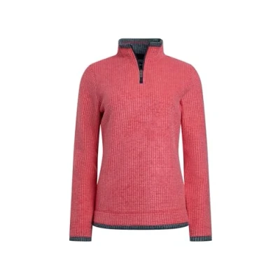 Image of Weird Fish Beye Eco 1/4 Zip Grid Fleece Barberry Red Marl Size 8