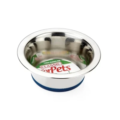 Image of Classic Pet Products Non Slip Stainless Steel Dish (900 ml 170 mm, 6.5 inch Diameter Dog Bowl)