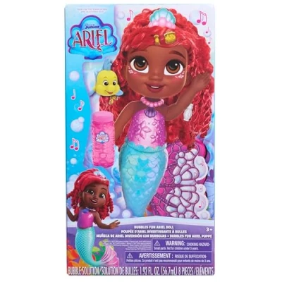 Image of Just Play Disney Junior Ariel Mermaid Toy Figure with Bubble Effect and Sound Function, 8 Pieces, Children&#039;s from 3 Years