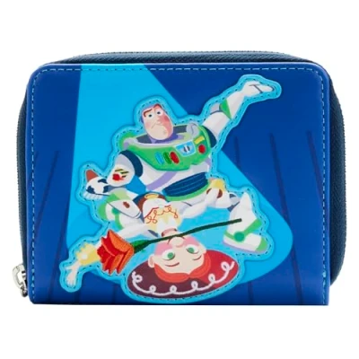 Image of Loungefly Pixar Moments Toy Story Jessie &amp; Buzz Zip Around Wallet One Size, Blue,