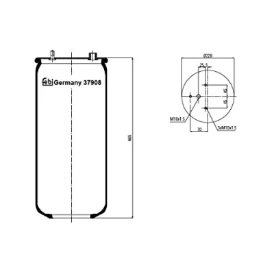 Image of 1276846 Boot, air suspension FEBI BILSTEIN 37908 Front Axle