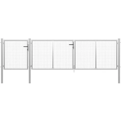 Image of vidaXL Garden Gate Steel 400x100 cm Silver