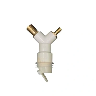 Image of Washing machine dryer drainage tee adapter four way pipe fitting with anti odor check valve(B)