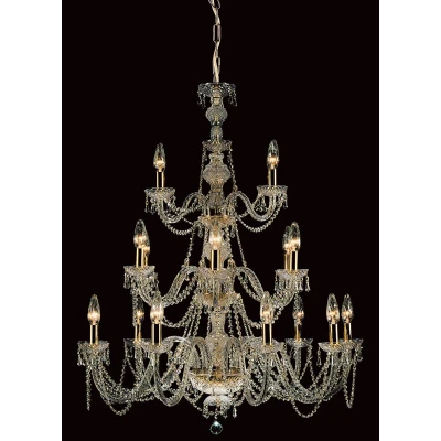 Image of Modra Crystal Gold 18 Arm Chandelier
