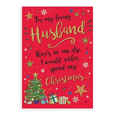 Image of Piccadilly Greetings Modern Christmas Card Husband 9 x 6 inches