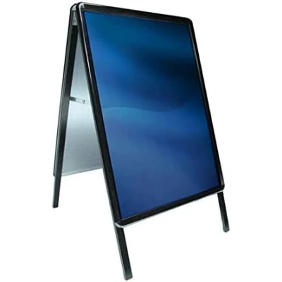 Image of A1 OR A2 Poster Stand A Board Display Snap Aluminum Frame Outdoor Shop Stands Pavement Sign… (A1 Black)