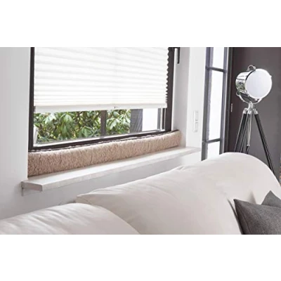 Image of K. &amp; N. Schurwolle 551 Schurwoll Zugluftstopper für Fenster 100 cm, Hellbraun New Wool Draught Excluder for Windows Light Brown