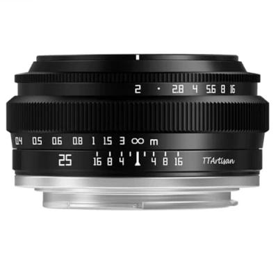 Image of TTArtisan APS C 25mm F2 Metal Bodied Lens Compatible with M43 Mount Black