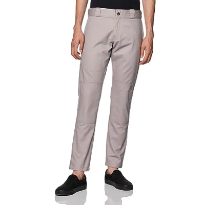 Image of Dickies Men&#039;s Skinny Straight Double Knee Work Pant, Silver, 34W / 34L