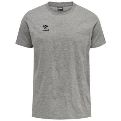 Image of hummel Men&#039;s Hmlmove Grid Cotton T Shirt S/S, Grey Melange, XXL